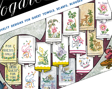 V207 16 Novelty Designs for Guest Towels - Click Image to Close